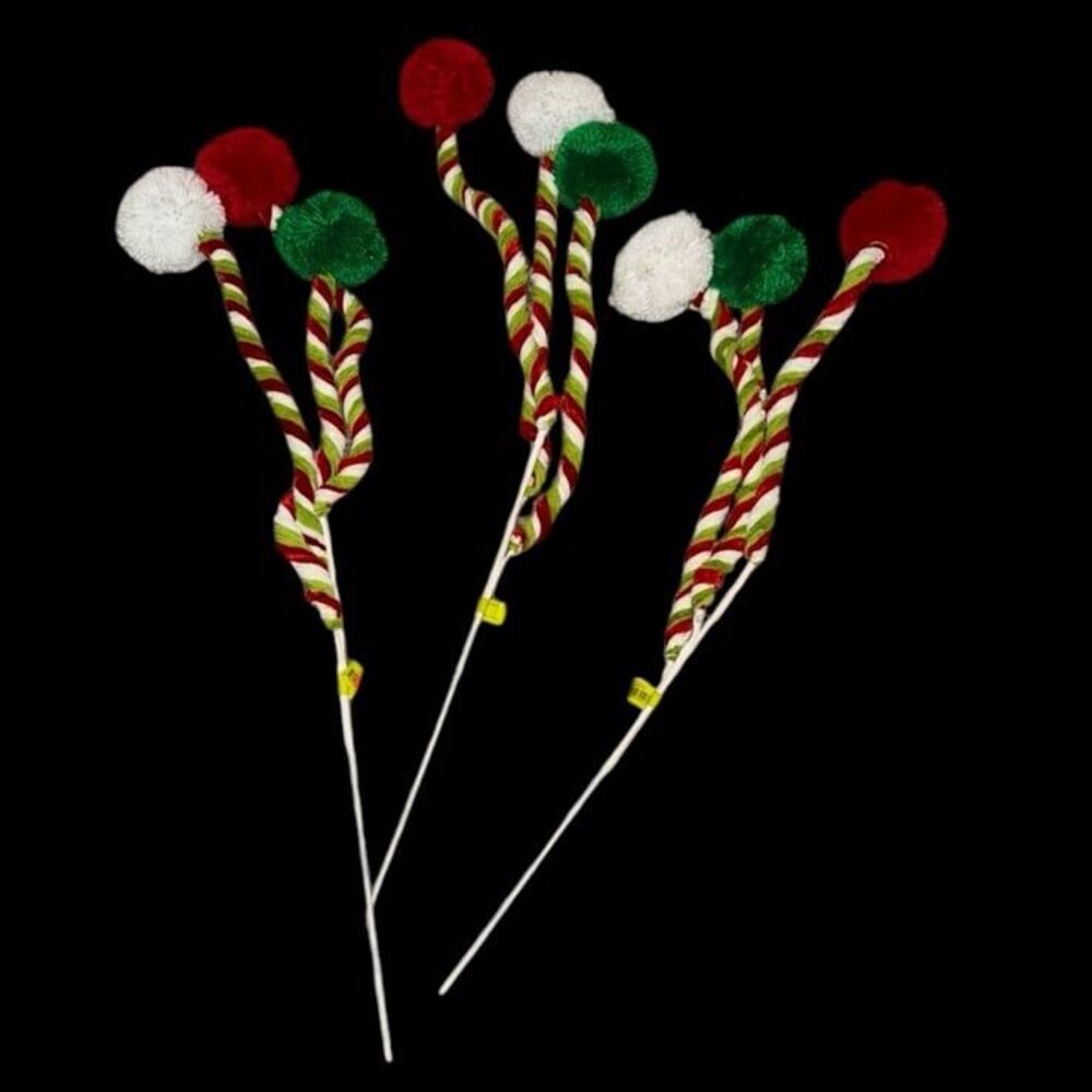 Lot of 3 Jumbo‎ Grinch Pom Pom Picks